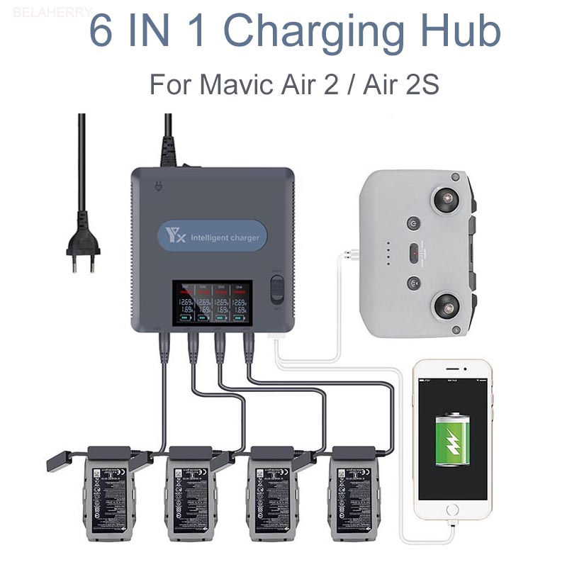 6 in 1 dijital ekran pil şarj  - Drone Charging Hub incelemesi ve fiyatı