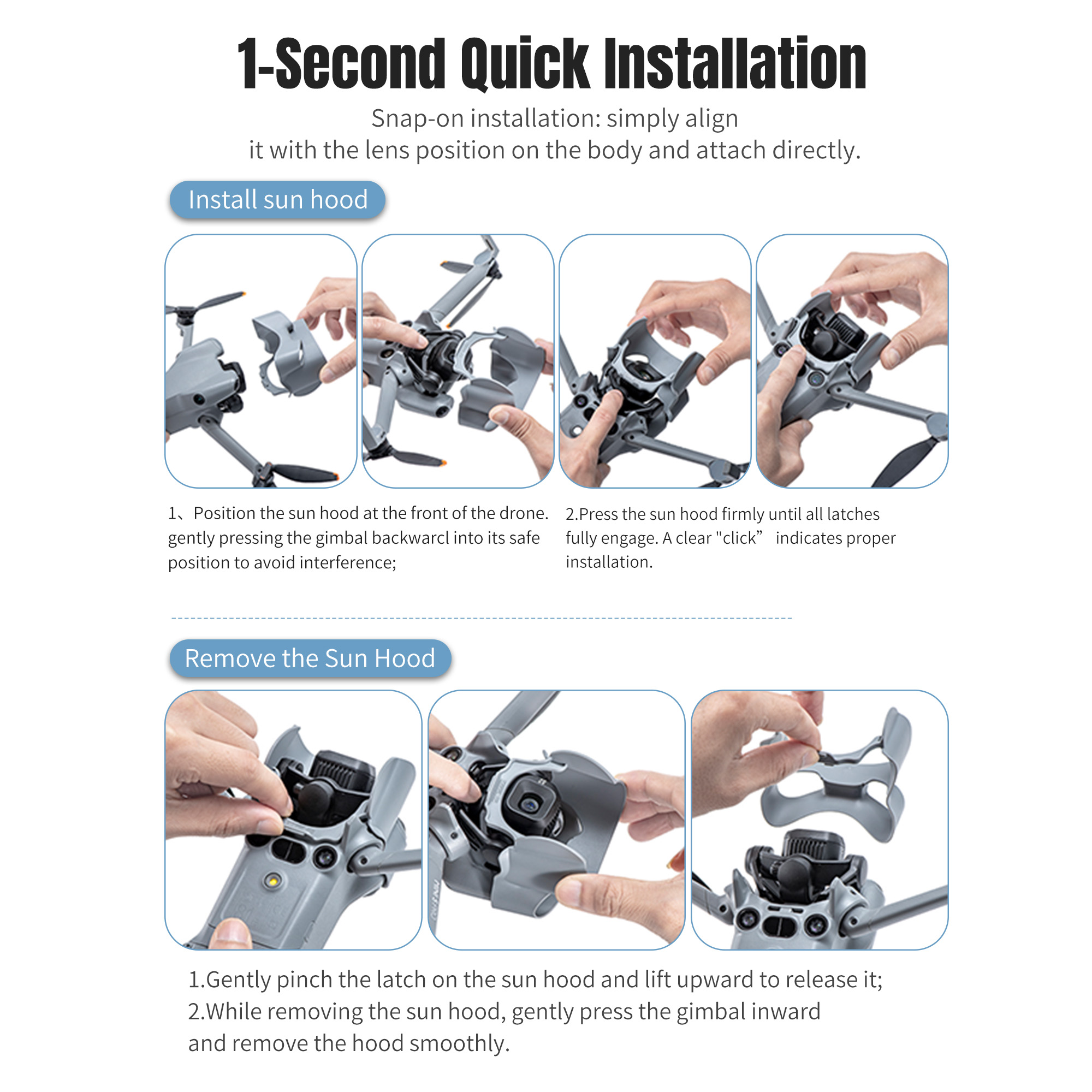 Güneşlik Lens Hood DJI Mini 5  - Drone Sun Shade incelemesi ve fiyatı